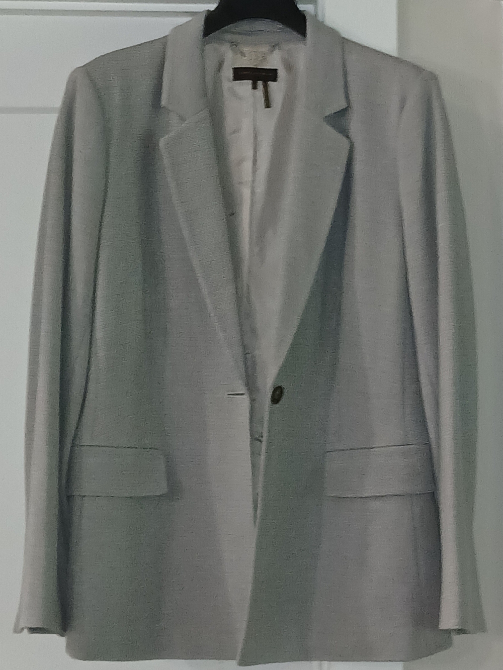 Donna Karan Light Gray Single-Button Blazer